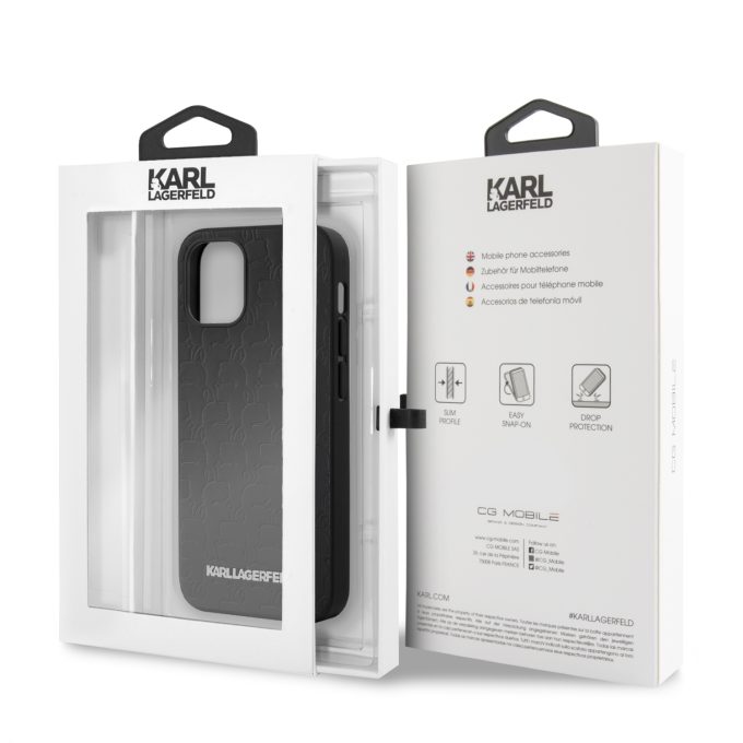 iPhone 12 MINI juoda KARL LAGERFELD nugarėlė KLHCP12SPUKBK