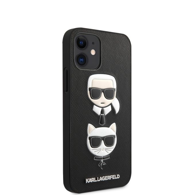 iPhone 12 MINI juoda KARL LAGERFELD nugarėlė KLHCP12SSAKICKCBK