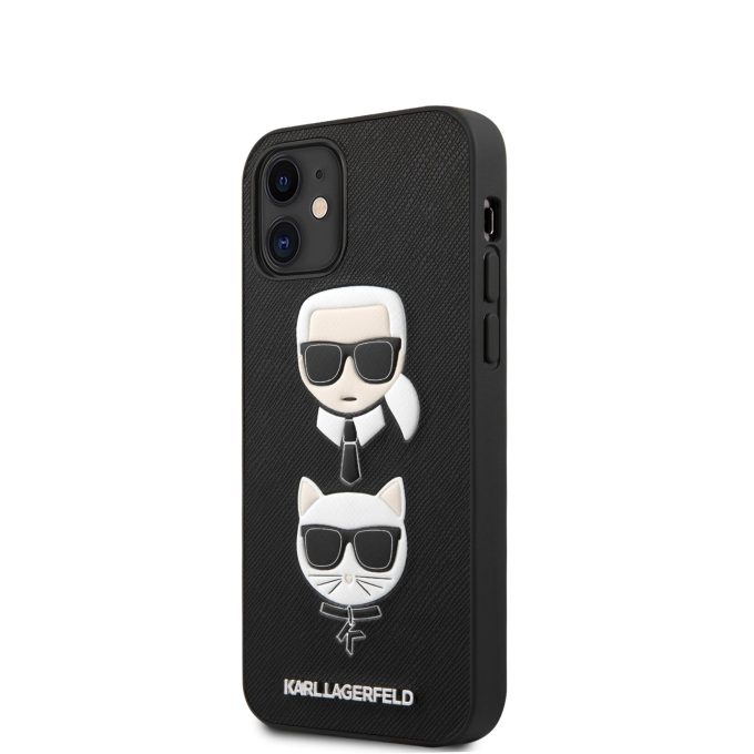 iPhone 12 MINI juoda KARL LAGERFELD nugarėlė KLHCP12SSAKICKCBK
