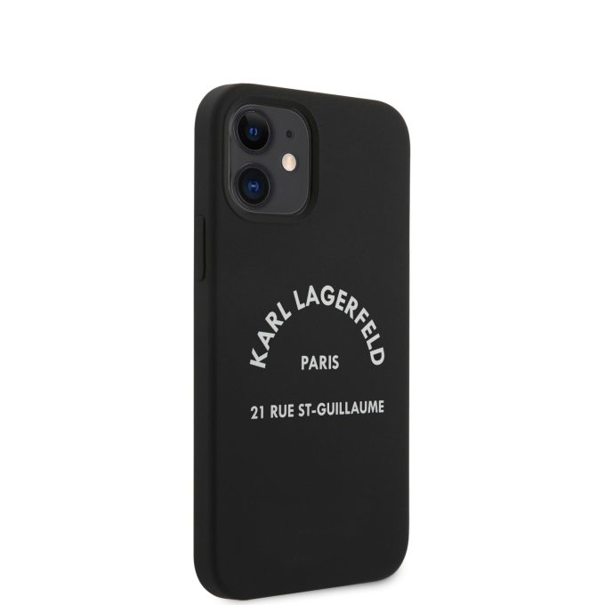 iPhone 12 MINI juoda KARL LAGERFELD nugarėlė KLHCP12SSLSGRBK