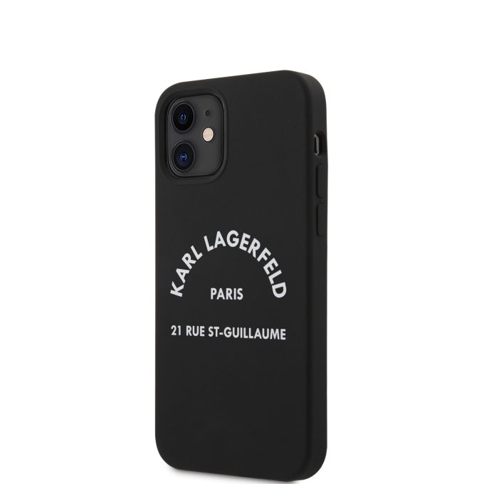 iPhone 12 MINI juoda KARL LAGERFELD nugarėlė KLHCP12SSLSGRBK