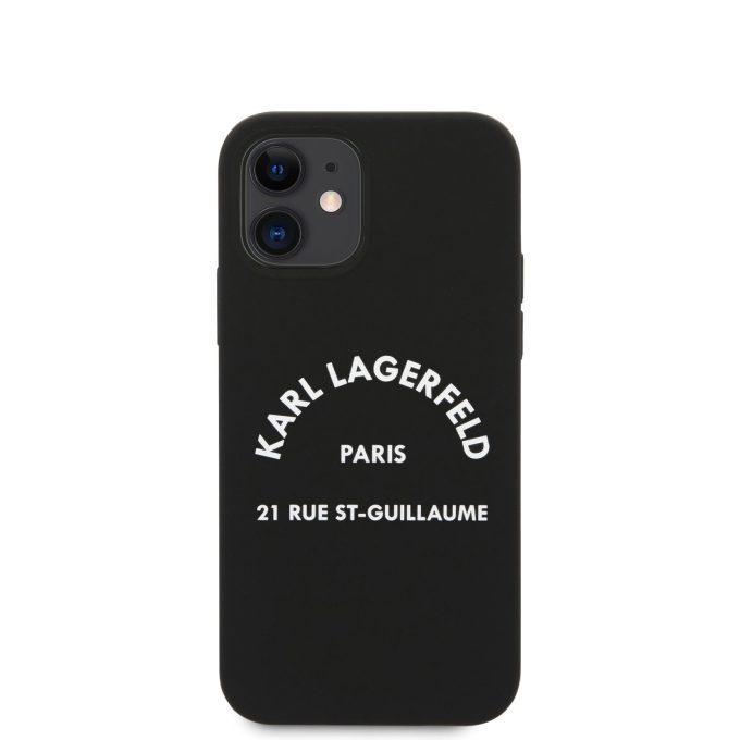 iPhone 12 MINI juoda KARL LAGERFELD nugarėlė KLHCP12SSLSGRBK