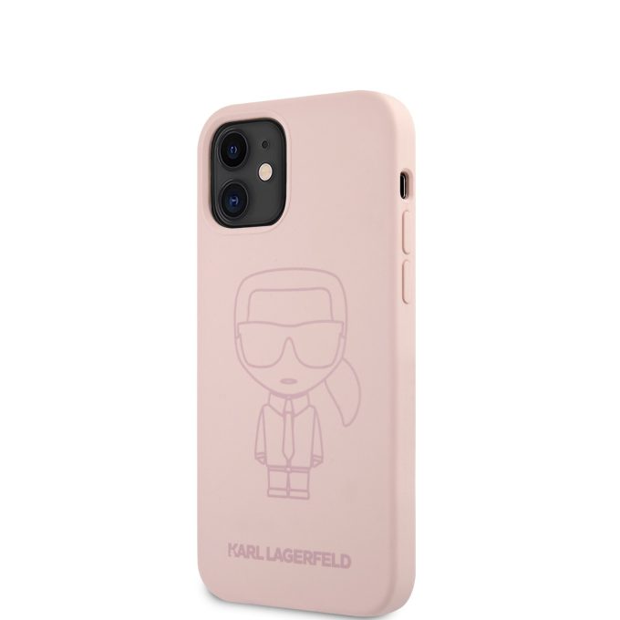 iPhone 12 MINI šviesiai rožinė KARL LAGERFELD nugarėlė KLHCP12SSILTTPI