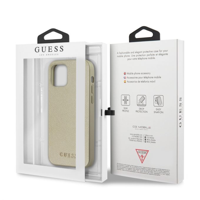 iPhone 12 Pro Max aukso spalvos GUESS nugarėlė GUHCP12LIGLGO