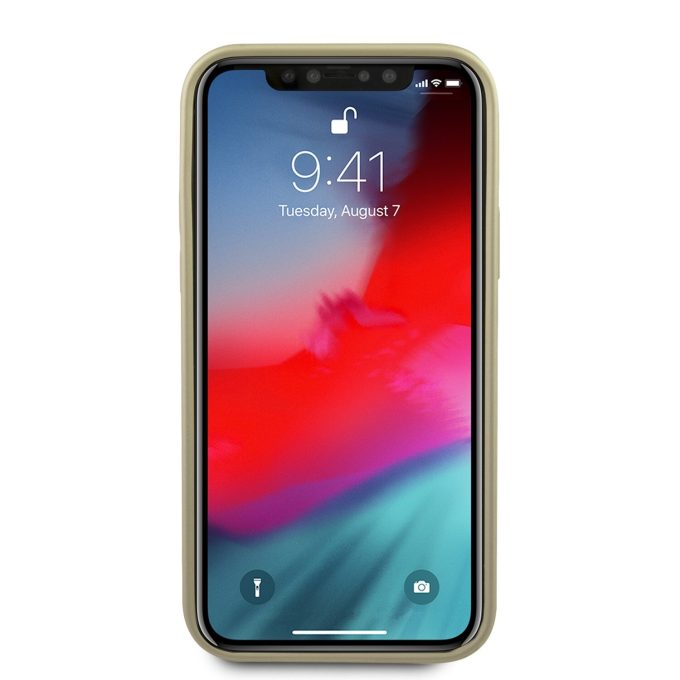 iPhone 12 Pro Max aukso spalvos GUESS nugarėlė GUHCP12LIGLGO