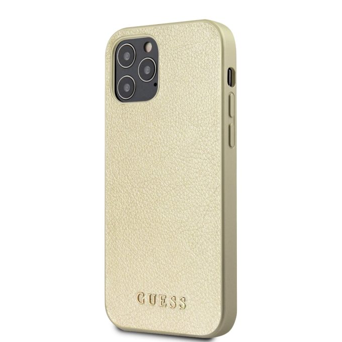 iPhone 12 Pro Max aukso spalvos GUESS nugarėlė GUHCP12LIGLGO