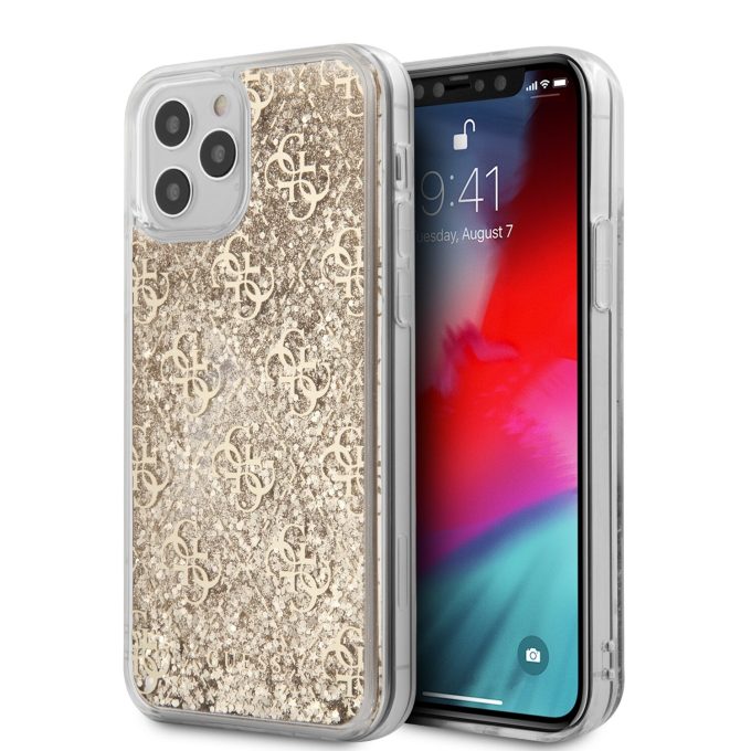 iPhone 12 Pro Max aukso spalvos GUESS nugarėlė GUHCP12LLG4GSLG