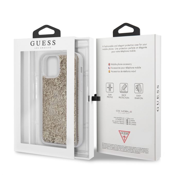 iPhone 12 Pro Max aukso spalvos GUESS nugarėlė GUHCP12LLG4GSLG