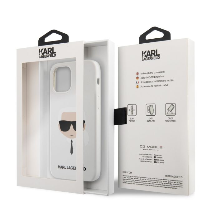 iPhone 12 PRO MAX balta KARL LAGERFELD nugarėlė KLHCP12LSLKHWH