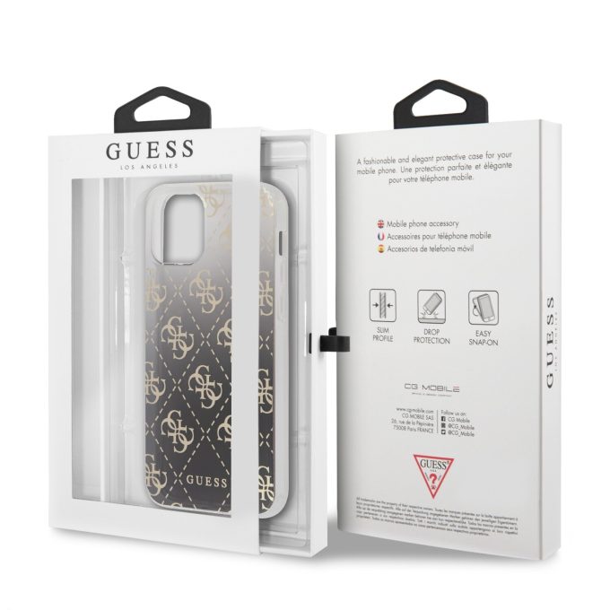 iPhone 12 Pro Max juoda GUESS nugarėlė GUHCP12LPCU4GGBK