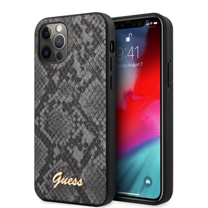 iPhone 12 Pro Max juoda GUESS nugarėlė GUHCP12LPUSNSMLBK