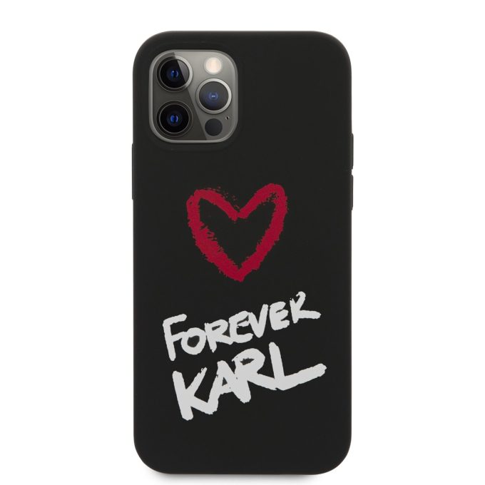 iPhone 12 PRO MAX juoda KARL LAGERFELD nugarėlė KLHCP12LSILKRBK
