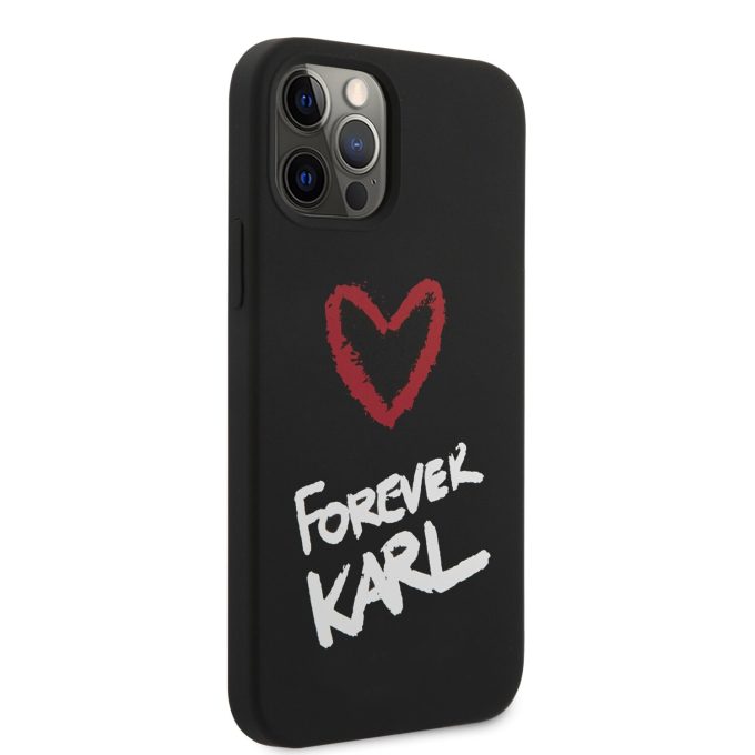 iPhone 12 PRO MAX juoda KARL LAGERFELD nugarėlė KLHCP12LSILKRBK