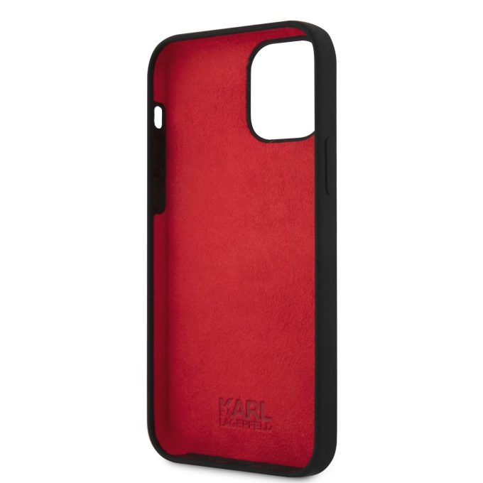 iPhone 12 PRO MAX juoda KARL LAGERFELD nugarėlė KLHCP12LSILKRBK