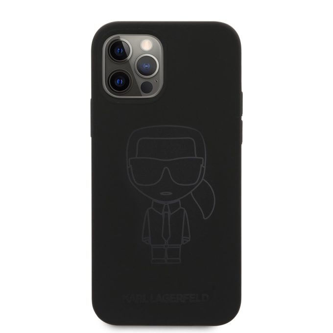 iPhone 12 PRO MAX juoda KARL LAGERFELD nugarėlė KLHCP12LSILTTBK
