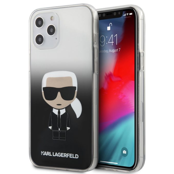 iPhone 12 PRO MAX juoda KARL LAGERFELD nugarėlė KLHCP12LTRDFKBK