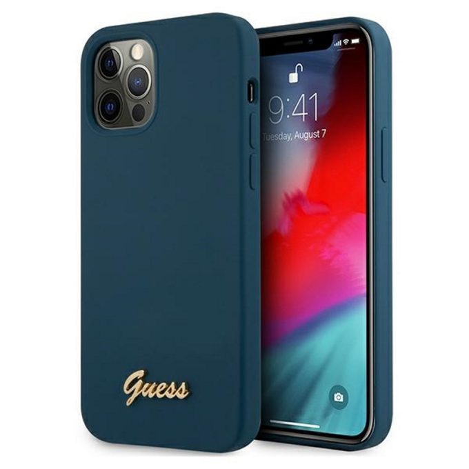 iPhone 12 PRO MAX mėlyna GUESS nugarėlė GUHCP12LLSLMGBL