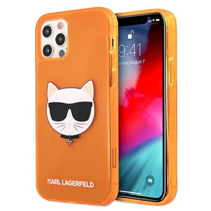 iPhone 12 PRO MAX neo oranžinė KARL LAGERFELD nugarėlė KLHCP12LCHTRO