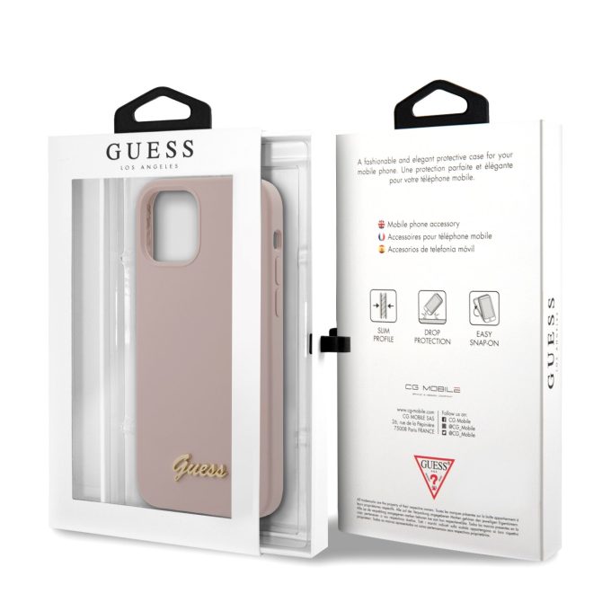 iPhone 12 PRO MAX rožinė GUESS nugarėlė GUHCP12LLSLMGLP