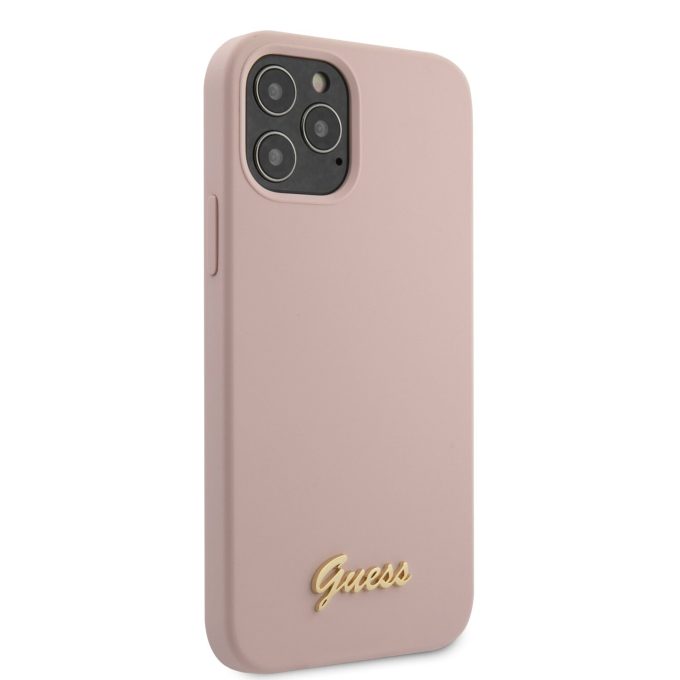 iPhone 12 PRO MAX rožinė GUESS nugarėlė GUHCP12LLSLMGLP
