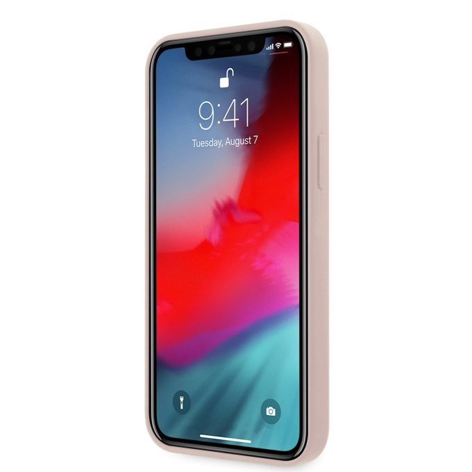iPhone 12 PRO MAX rožinė GUESS nugarėlė GUHCP12LLSLMGLP