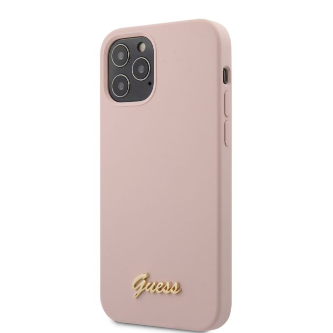 iPhone 12 PRO MAX rožinė GUESS nugarėlė GUHCP12LLSLMGLP