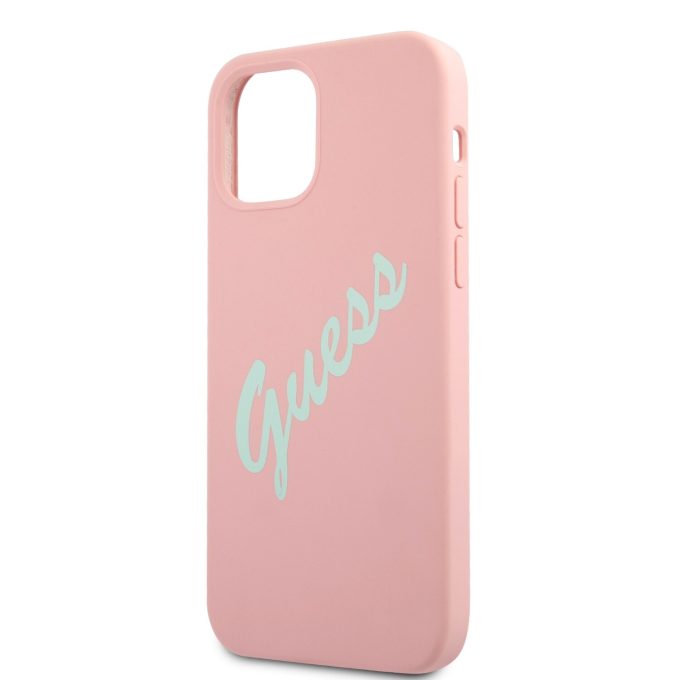 iPhone 12 Pro Max šviesiai rožinė GUESS nugarėlė GUHCP12LLSVSPG