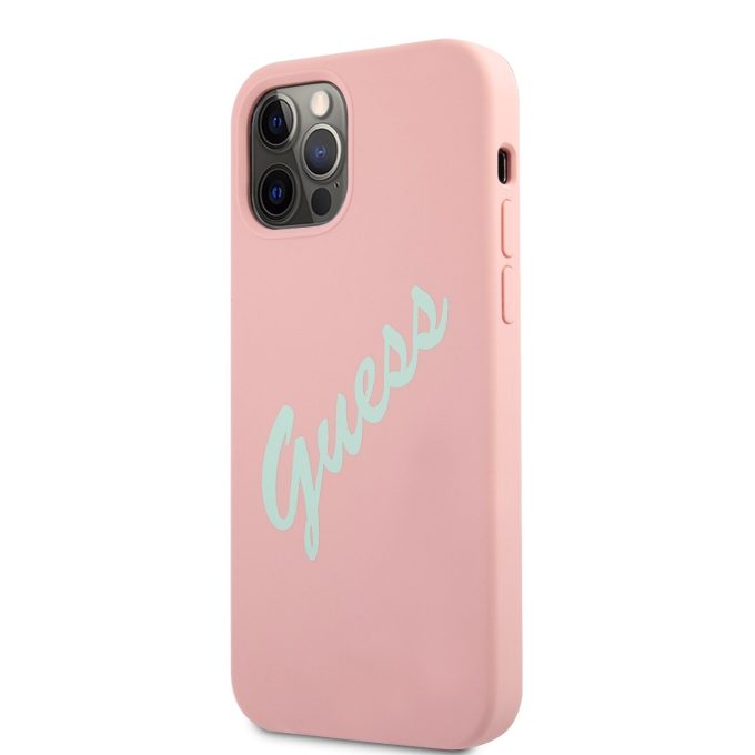 iPhone 12 Pro Max šviesiai rožinė GUESS nugarėlė GUHCP12LLSVSPG