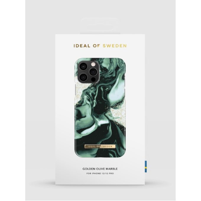 iPhone 12/12 PRO iDeal Of Sweden nugarėlė Golden Olive Marble