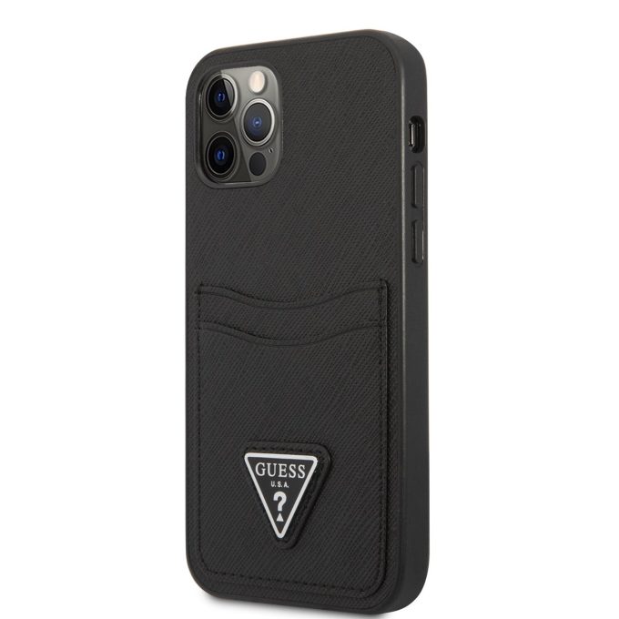 iPhone 12/12 PRO juoda GUESS nugarėlė GUHCP12MPSATPK