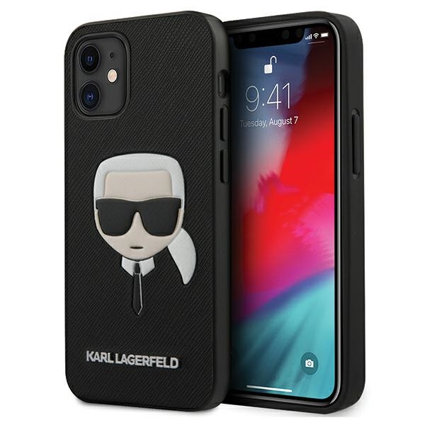 iPhone 12/12 PRO juoda KARL LAGERFELD nugarėlė KLHCP12MSLFKBK