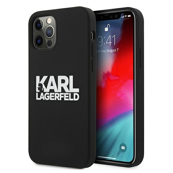 iPhone 12/12 PRO juoda KARL LAGERFELD nugarėlė KLHCP12MSLKLRBK