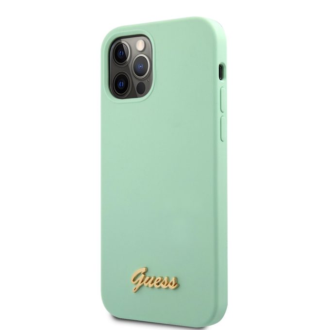 iPhone 12/12 PRO mėtos spalvos GUESS nugarėlė GUHCP12MLSLMGGN