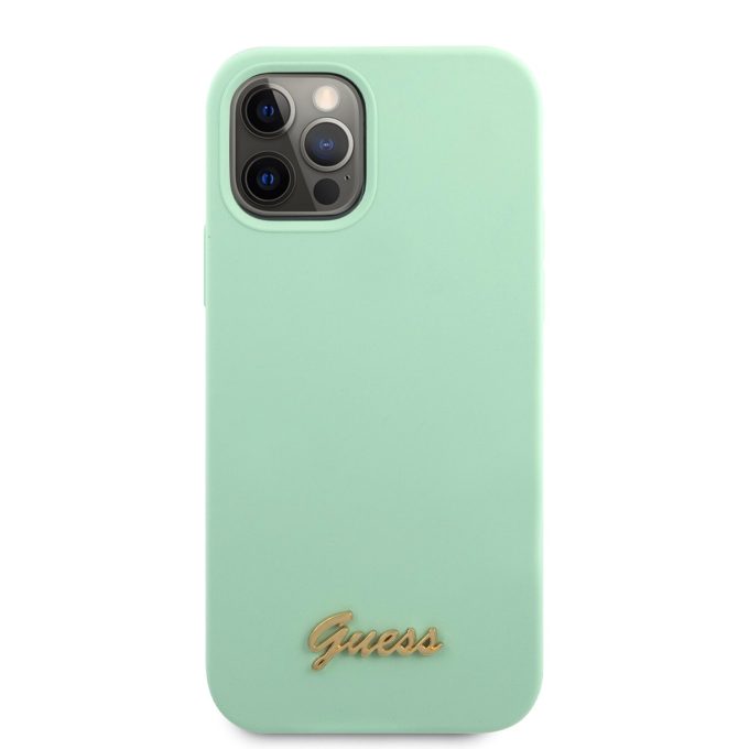 iPhone 12/12 PRO mėtos spalvos GUESS nugarėlė GUHCP12MLSLMGGN