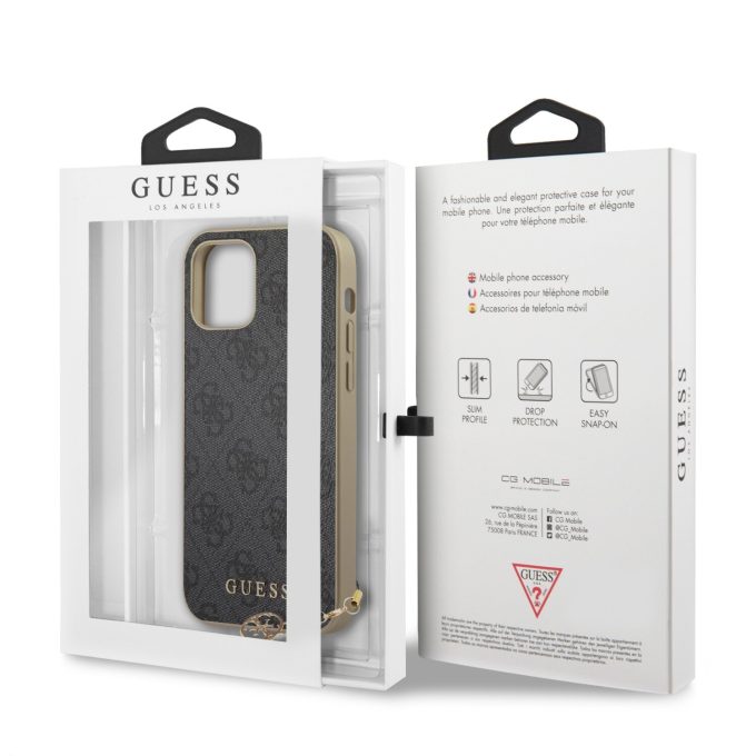 iPhone 12/12 PRO pilka GUESS nugarėlė GUHCP12MGF4GGR