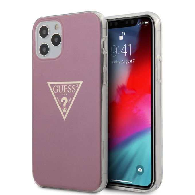 iPhone 12/12 PRO rožinė GUESS nugarėlė GUHCP12MPCUMPTPI