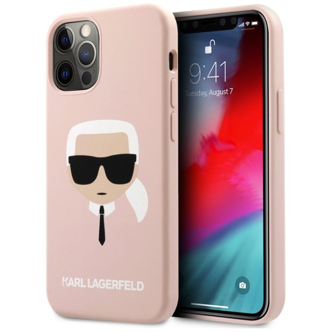 iPhone 12/12 PRO šviesiai rožinė KARL LAGERFELD nugarėlė KLHCP12MSLKHLP