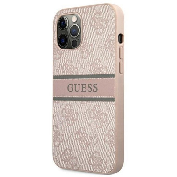 iPhone 12/12 PRO šviesiai rožinis GUESS nugarėlė GUHCP12M4GDPI