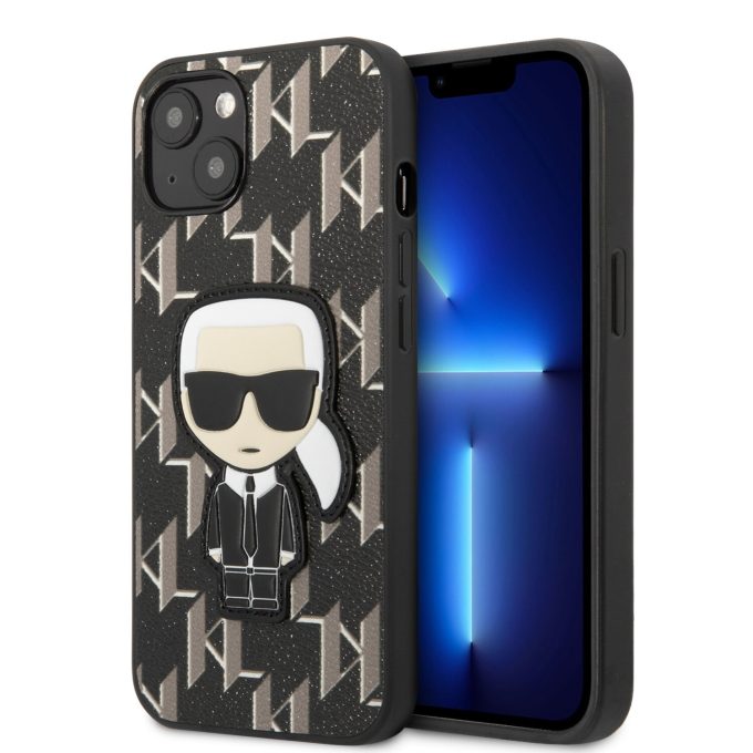 iPhone 13 juoda KARL LAGERFELD nugarėlė KLHCP13MPMNIKBK