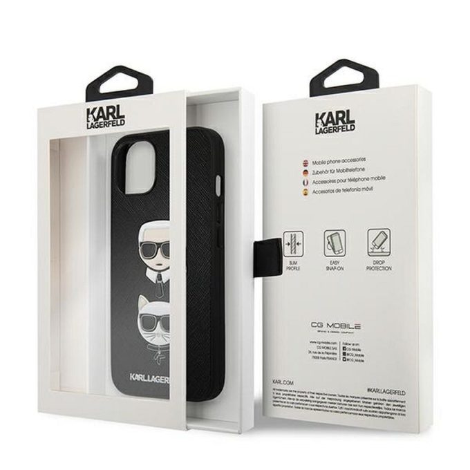 iPhone 13 juoda KARL LAGERFELD nugarėlė KLHCP13MSAKICKCBK