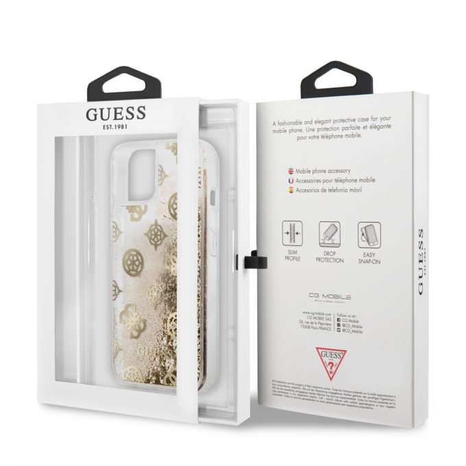 iPhone 13 MINI aukso sp. water GUESS nugarėlė GUHCP13SLGPEGO