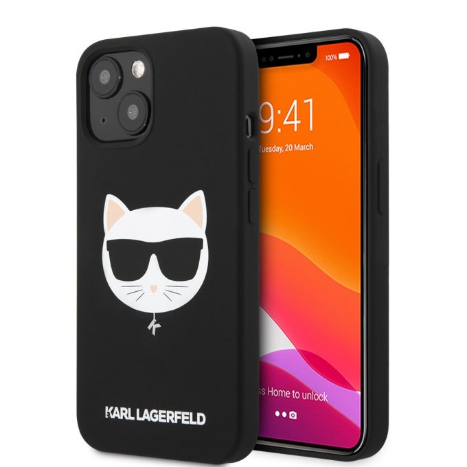 iPhone 13 MINI juoda KARL LAGERFELD nugarėlė KLHCP13SSLCHBK