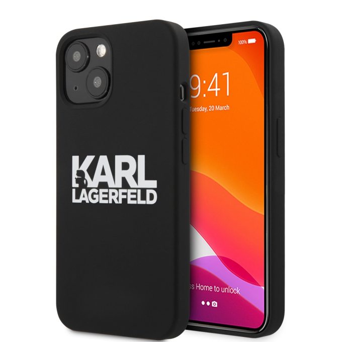 iPhone 13 MINI juoda KARL LAGERFELD nugarėlė KLHCP13SSLKLRBK