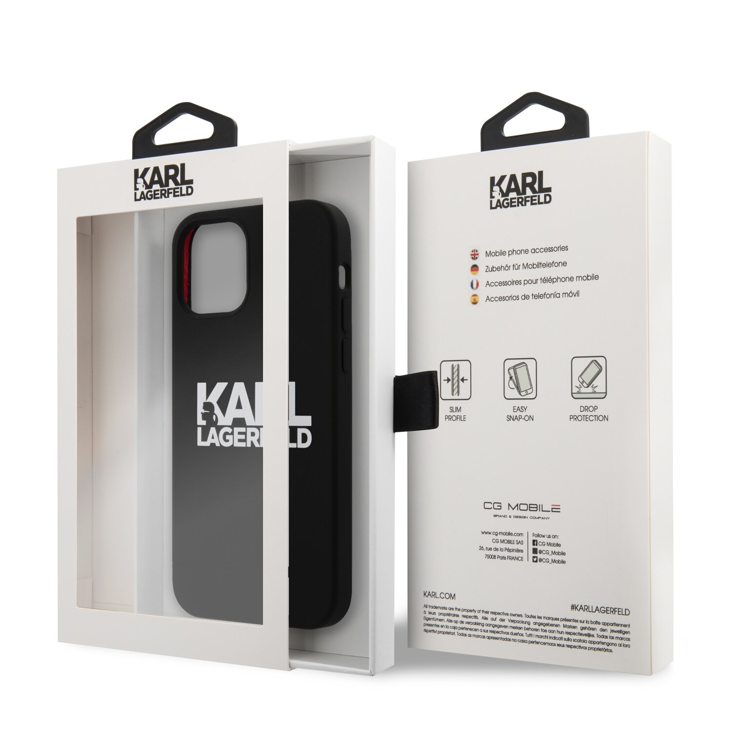 iPhone 13 MINI juoda KARL LAGERFELD nugarėlė KLHCP13SSLKLRBK - Image 8
