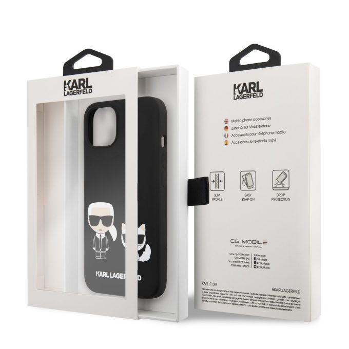 iPhone 13 MINI juoda KARL LAGERFELD nugarėlė KLHCP13SSSKCK