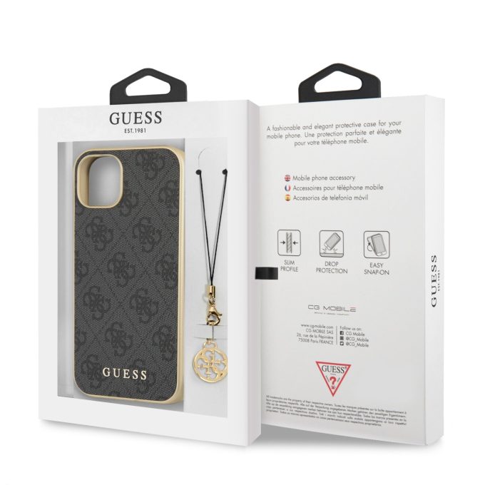 iPhone 13 MINI pilka GUESS nugarėlė GUHCP13SGF4GGR
