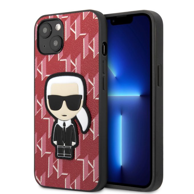 iPhone 13 MINI raudona KARL LAGERFELD nugarėlė KLHCP13SPMNIKPI