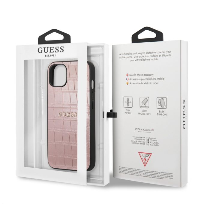 iPhone 13 MINI rožinė GUESS nugarėlė GUHCP13SPCRBPI