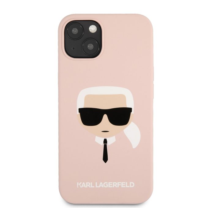 iPhone 13 MINI šviesiai rožinė KARL LAGERFELD nugarėlė KLHCP13SSLKHLP