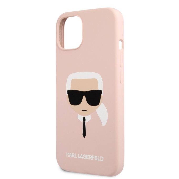 iPhone 13 MINI šviesiai rožinė KARL LAGERFELD nugarėlė KLHCP13SSLKHLP